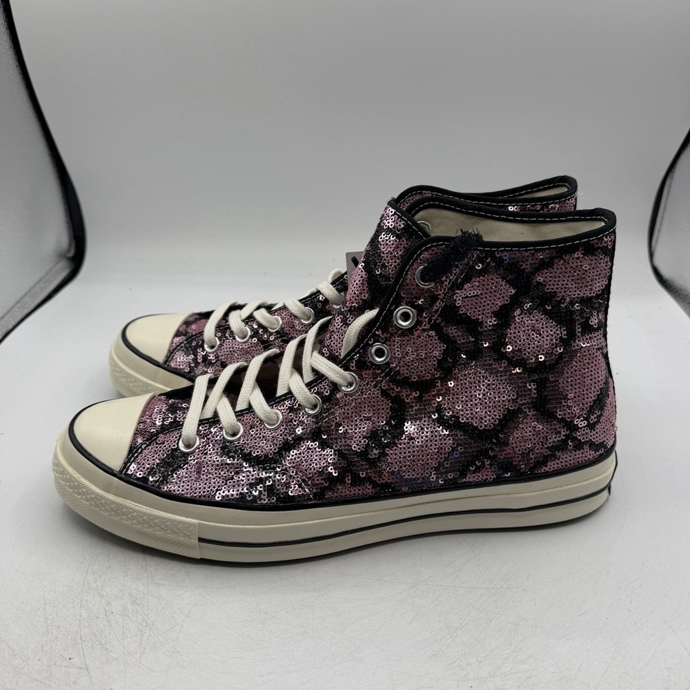 Converse Chuck 70 High Shoes Mens 11 Womens 13 Pink Sequin Snake Pattern Sneaker - Picture 6 of 11
